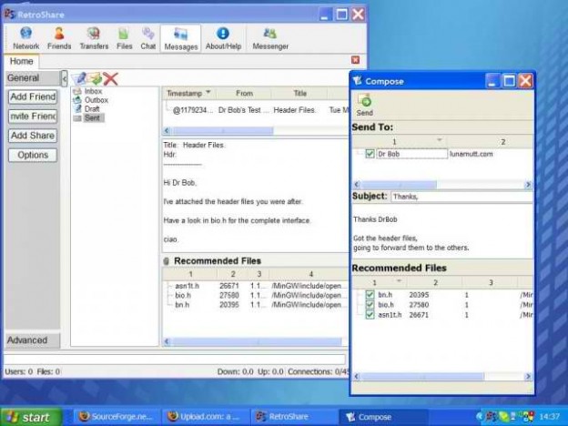 allows computer users to download software and share files