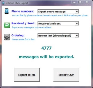 iPhone SMS Export